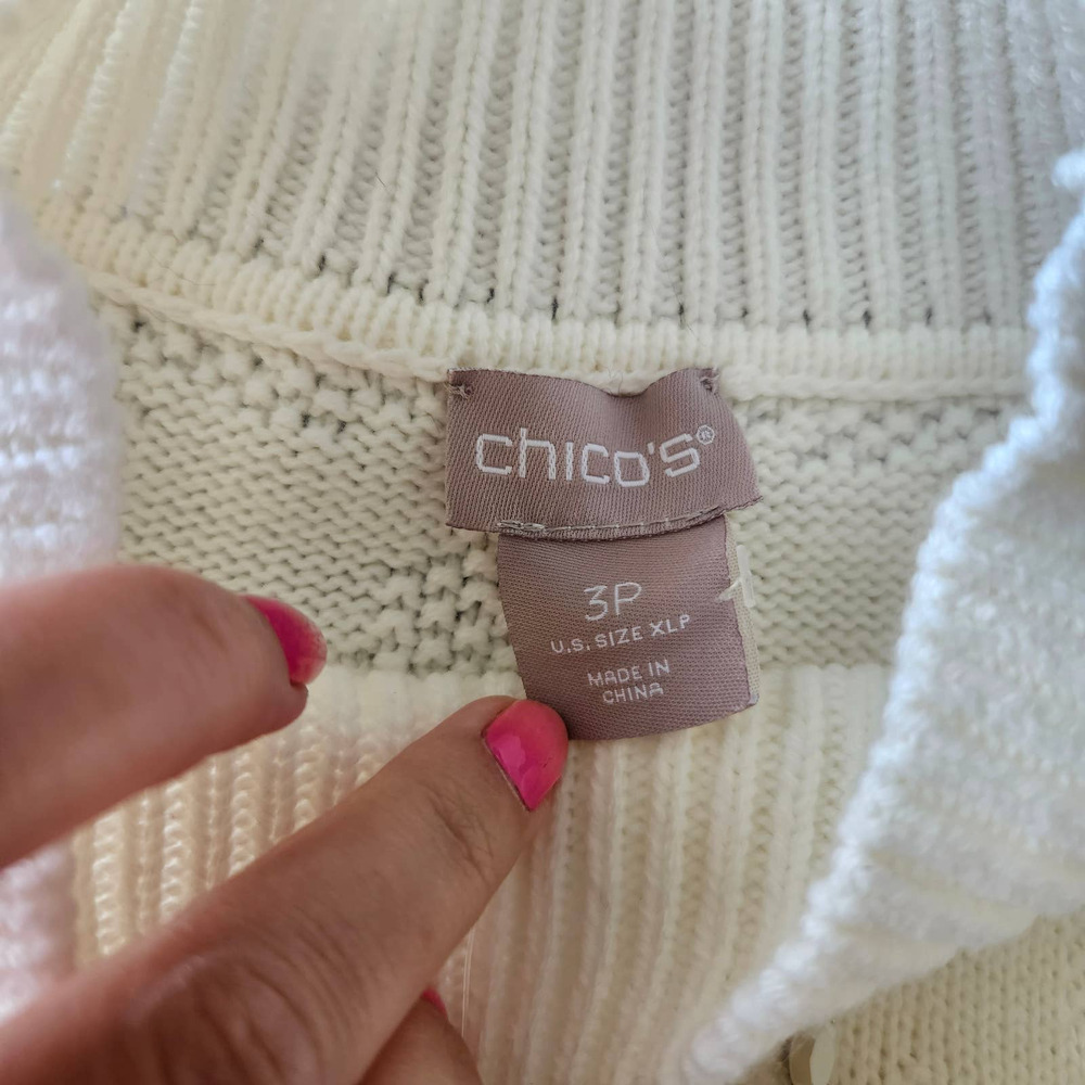 NWT Chico's Women's Embellished Mock Pullover Sweater. Size 3P/XL Petite‎ - Picture 8 of 10